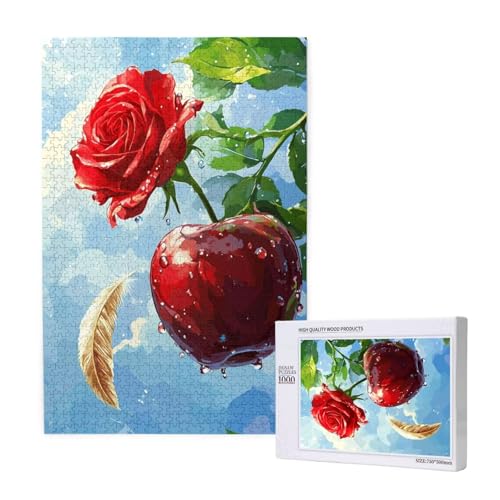 Puzzle Blume,Puzzle 2000 Teile Apfel Holzpuzzle Erwachsene mit Geschenkbox und Poster,Schwieriges,Unterhaltsames,Herausforderndes,Geeignet für Anfänger ab 14 Jahren,Geschenke für Männer/Frauen M-1208 von Yeogcohe