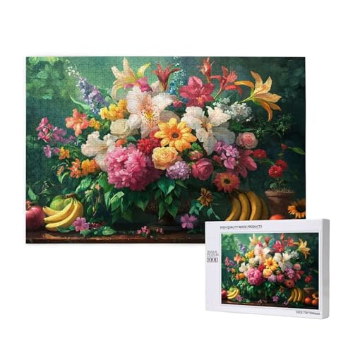Puzzle Blume,Puzzle 2000 Teile Obst Holzpuzzle Erwachsene mit Geschenkbox und Poster,Schwieriges, Unterhaltsames, Herausforderndes, Geeignet für Anfänger ab 14 Jahren,Geschenke für Männer/Frauen M-235 von Yeogcohe