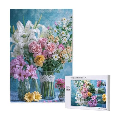 Puzzle Blume,Puzzle 4000 Teile Frühling Holzpuzzle Erwachsene mit Geschenkbox und Poster,Schwieriges,Unterhaltsames,Herausforderndes,Geeignet für Anfänger ab 14 Jahren,Geschenke für Frauen M-1430 von Yeogcohe