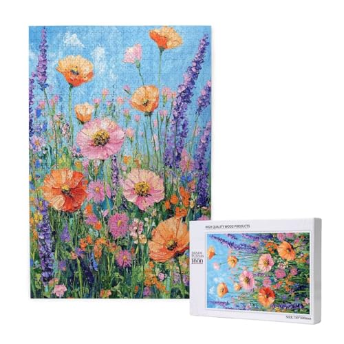 Puzzle Blume,Puzzle 4000 Teile Lavendel Holzpuzzle Erwachsene mit Geschenkbox und Poster,Schwieriges,Unterhaltsames,Herausforderndes,Geeignet für Anfänger ab 14 Jahren,Geschenke für Frauen M-1950 von Yeogcohe