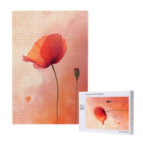Puzzle Blume,Puzzle 4000 Teile Mohn Holzpuzzle Erwachsene mit Geschenkbox und Poster,Schwieriges,Unterhaltsames,Herausforderndes,Geeignet für Anfänger ab 14 Jahren,Geschenke für Männer/Frauen M-1696 von Yeogcohe