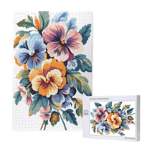 Puzzle Blume,Puzzle 4000 Teile Retro Holzpuzzle Erwachsene mit Geschenkbox und Poster,Schwieriges,Unterhaltsames,Herausforderndes,Geeignet für Anfänger ab 14 Jahren,Geschenke für Männer/Frauen M-1143 von Yeogcohe