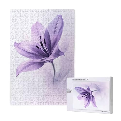 Puzzle Blume,Puzzle 6000 Teile Lila Holzpuzzle Erwachsene mit Geschenkbox und Poster,Schwieriges,Unterhaltsames,Herausforderndes,Geeignet für Anfänger ab 14 Jahren,Geschenke für Männer/Frauen M-1764 von Yeogcohe