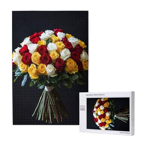 Puzzle Blume,Puzzle 6000 Teile Rose Holzpuzzle Erwachsene mit Geschenkbox und Poster,Schwieriges,Unterhaltsames,Herausforderndes,Geeignet für Anfänger ab 14 Jahren,Geschenke für Männer/Frauen M-1451 von Yeogcohe