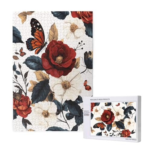 Puzzle Blume,Puzzle 6000 Teile Schmetterling Holzpuzzle Erwachsene mit Geschenkbox,Schwieriges,Unterhaltsames,Herausforderndes,Geeignet für Anfänger ab 14 Jahren,Geschenke für Männer/Frauen M-1156 von Yeogcohe