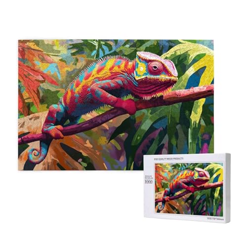 Puzzle Chamäleon,Puzzle 4000 Teile Tier Holzpuzzle Erwachsene mit Geschenkbox und Poster,Schwieriges,Unterhaltsames,Herausforderndes,Geeignet für Anfänger ab 14 Jahren,Geschenke für Frauen M-476 von Yeogcohe