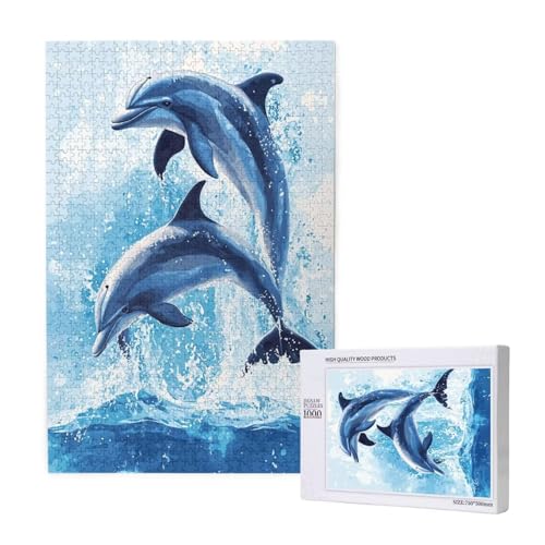 Puzzle Delphin,Puzzle 2000 Teile Ozean Holzpuzzle Erwachsene mit Geschenkbox und Poster,Schwieriges,Unterhaltsames,Herausforderndes,Geeignet für Anfänger ab 14 Jahren,Geschenke für Frauen M-1133 von Yeogcohe