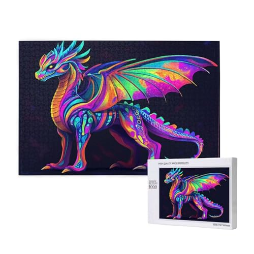 Puzzle Drachen,Puzzle 6000 Teile Tier Holzpuzzle Erwachsene mit Geschenkbox und Poster,Schwieriges,Unterhaltsames,Herausforderndes,Geeignet für Anfänger ab 14 Jahren,Geschenke für Männer/Frauen M-523 von Yeogcohe