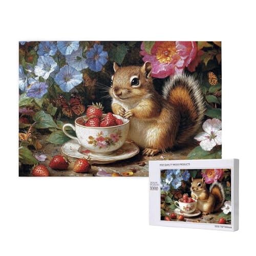 Puzzle Eichhörnchen,Puzzle 4000 Teile Tier Holzpuzzle Erwachsene mit Geschenkbox,Schwieriges,Unterhaltsames,Herausforderndes,Geeignet für Anfänger ab 14 Jahren,Geschenke für Männer/Frauen M-860 von Yeogcohe