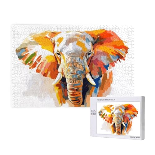 Puzzle Elefant,Puzzle 4000 Teile Tier Holzpuzzle Erwachsene mit Geschenkbox und Poster,Schwieriges,Unterhaltsames,Herausforderndes,Geeignet für Anfänger ab 14 Jahren,Geschenke für Männer/Frauen M-434 von Yeogcohe