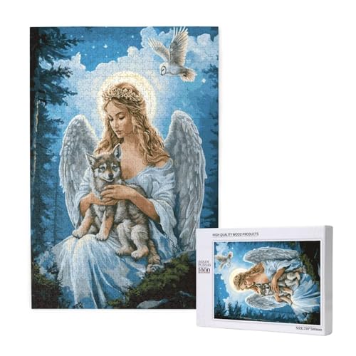 Puzzle Engel,Puzzle 6000 Teile Wolf Holzpuzzle Erwachsene mit Geschenkbox und Poster,Schwieriges,Unterhaltsames,Herausforderndes,Geeignet für Anfänger ab 14 Jahren,Geschenke für Männer/Frauen M-1205 von Yeogcohe