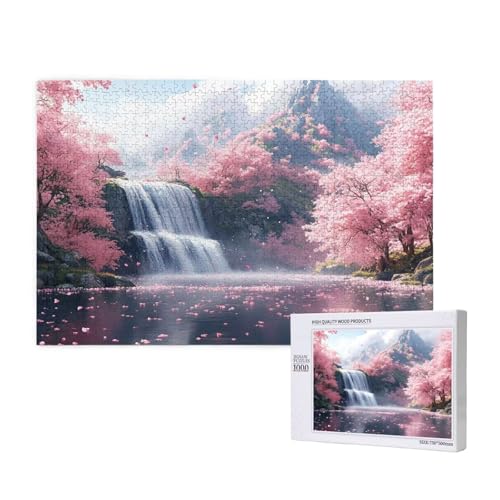 Puzzle Fallen,Puzzle 4000 Teile Kirschblüten Holzpuzzle Erwachsene mit Geschenkbox,Schwieriges,Unterhaltsames,Herausforderndes,Geeignet für Anfänger ab 14 Jahren,Geschenke für Männer/Frauen M-928 von Yeogcohe