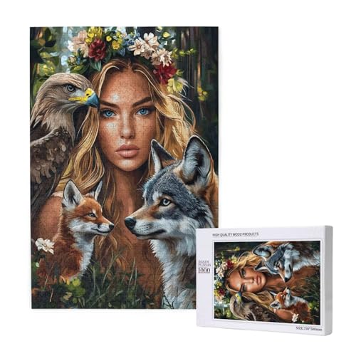 Puzzle Frau,Puzzle 2000 Teile Wolf Holzpuzzle Erwachsene mit Geschenkbox und Poster,Schwieriges, Unterhaltsames, Herausforderndes, Geeignet für Anfänger ab 14 Jahren,Geschenke für Männer/Frauen M-1230 von Yeogcohe