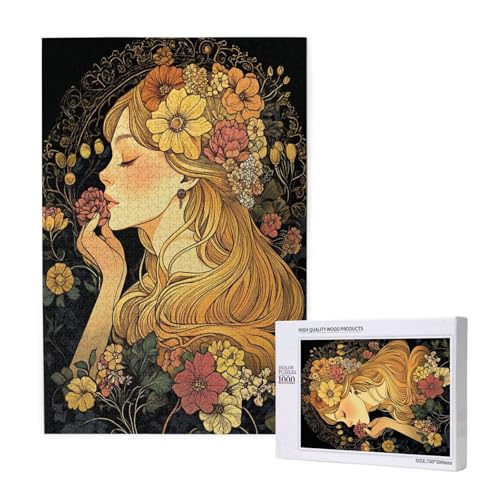 Puzzle Frau,Puzzle 4000 Teile Blume Holzpuzzle Erwachsene mit Geschenkbox und Poster,Schwieriges,Unterhaltsames,Herausforderndes,Geeignet für Anfänger ab 14 Jahren,Geschenke für Männer/Frauen M-1674 von Yeogcohe
