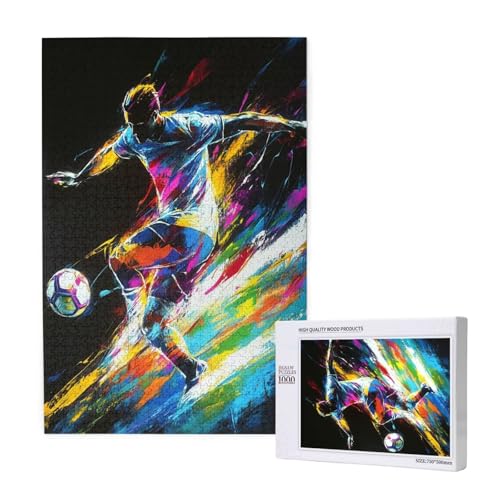 Puzzle Fußball,Puzzle 2000 Teile Mann Holzpuzzle Erwachsene mit Geschenkbox und Poster,Schwieriges,Unterhaltsames,Herausforderndes,Geeignet für Anfänger ab 14 Jahren,Geschenke für Männer/Frauen M-1751 von Yeogcohe
