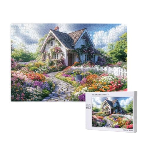 Puzzle Garten,Puzzle 300 Teile Frühling Holzpuzzle Erwachsene mit Geschenkbox und Poster,Schwieriges,Unterhaltsames,Herausforderndes,Geeignet für Anfänger ab 14 Jahren,Geschenke für Frauen M-918 von Yeogcohe
