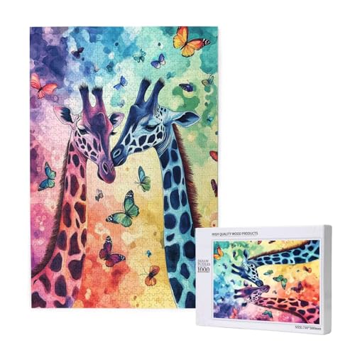 Puzzle Giraffe,Puzzle 4000 Teile Schmetterling Holzpuzzle Erwachsene mit Geschenkbox,Schwieriges,Unterhaltsames,Herausforderndes,Geeignet für Anfänger ab 14 Jahren,Geschenke für Männer/Frauen M-1229 von Yeogcohe