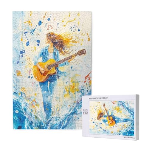 Puzzle Gitarre,Puzzle 4000 Teile Frau Holzpuzzle Erwachsene mit Geschenkbox und Poster,Schwieriges,Unterhaltsames,Herausforderndes,Geeignet für Anfänger ab 14 Jahren,Geschenke für Männer/Frauen M-1888 von Yeogcohe