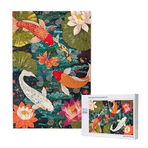 Puzzle Goldfisch,Puzzle 6000 Teile Blume Holzpuzzle Erwachsene mit Geschenkbox,Schwieriges,Unterhaltsames,Herausforderndes,Geeignet für Anfänger ab 14 Jahren,Geschenke für Männer/Frauen M-1472 von Yeogcohe