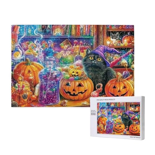 Puzzle Halloween,Puzzle 300 Teile Katze Holzpuzzle Erwachsene mit Geschenkbox und Poster,Schwieriges,Unterhaltsames,Herausforderndes,Geeignet für Anfänger ab 14 Jahren,Geschenke für Frauen M-729 Puzzle Halloween,Puzzle 300 Teile Katze Holzpuzzle Erwachsene mit Geschenkbox und Poster,Schwieriges,Unterhaltsames,Herausforderndes,Geeignet für Anfänger ab 14 Jahren,Geschenke für Frauen M-729 von Yeogcohe