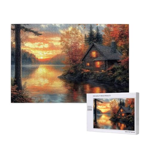Puzzle Herbst,Puzzle 1000 Teile Landschaft Holzpuzzle Erwachsene mit Geschenkbox,Schwieriges,Unterhaltsames,Herausforderndes,Geeignet für Anfänger ab 14 Jahren,Geschenke für Männer/Frauen M-819 von Yeogcohe