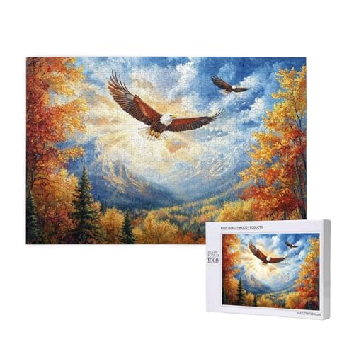 Puzzle Herbst,Puzzle 2000 Teile Adler Holzpuzzle Erwachsene mit Geschenkbox und Poster,Schwieriges,Unterhaltsames,Herausforderndes,Geeignet für Anfänger ab 14 Jahren,Geschenke für Männer/Frauen M-1007 von Yeogcohe