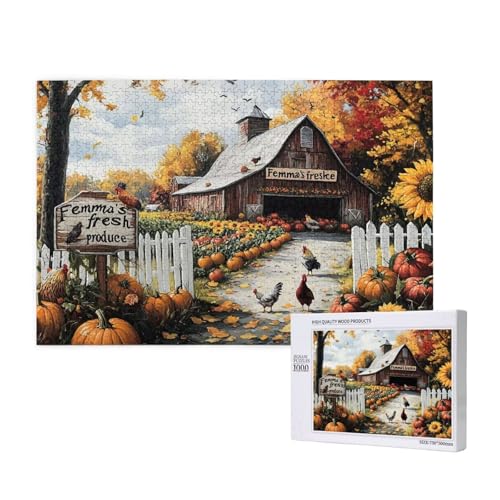 Puzzle Herbst,Puzzle 2000 Teile Bauernhof Holzpuzzle Erwachsene mit Geschenkbox,Schwieriges,Unterhaltsames,Herausforderndes,Geeignet für Anfänger ab 14 Jahren,Geschenke für Männer/Frauen M-348 Puzzle Herbst,Puzzle 2000 Teile Bauernhof Holzpuzzle Erwachsene mit Geschenkbox,Schwieriges,Unterhaltsames,Herausforderndes,Geeignet für Anfänger ab 14 Jahren,Geschenke für Männer/Frauen M-348 von Yeogcohe