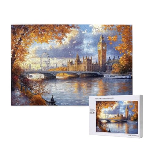 Puzzle Herbst,Puzzle 2000 Teile London Holzpuzzle Erwachsene mit Geschenkbox und Poster,Schwieriges,Unterhaltsames,Herausforderndes,Geeignet für Anfänger ab 14 Jahren,Geschenke für Männer/Frauen M-683 von Yeogcohe