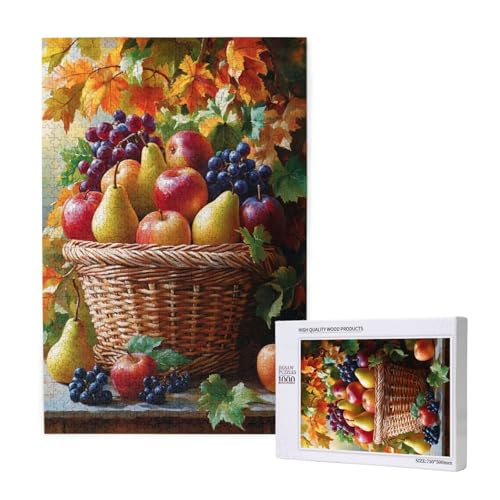Puzzle Herbst,Puzzle 2000 Teile Obst Holzpuzzle Erwachsene mit Geschenkbox und Poster,Schwieriges,Unterhaltsames,Herausforderndes,Geeignet für Anfänger ab 14 Jahren,Geschenke für Männer/Frauen M-1685 von Yeogcohe
