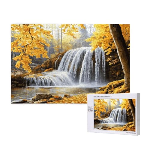 Puzzle Herbst,Puzzle 300 Teile Fallen Holzpuzzle Erwachsene mit Geschenkbox und Poster,Schwieriges,Unterhaltsames,Herausforderndes,Geeignet für Anfänger ab 14 Jahren,Geschenke für Männer/Frauen M-440 von Yeogcohe