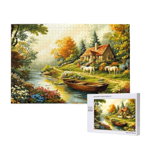 Puzzle Herbst,Puzzle 4000 Teile Landschaft Holzpuzzle Erwachsene mit Geschenkbox,Schwieriges,Unterhaltsames,Herausforderndes,Geeignet für Anfänger ab 14 Jahren,Geschenke für Männer/Frauen M-543 von Yeogcohe