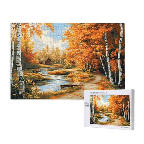 Puzzle Herbst,Puzzle 6000 Teile Landschaft Holzpuzzle Erwachsene mit Geschenkbox,Schwieriges,Unterhaltsames,Herausforderndes,Geeignet für Anfänger ab 14 Jahren,Geschenke für Männer/Frauen M-613 von Yeogcohe