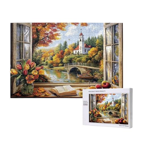 Puzzle Herbst,Puzzle 6000 Teile Landschaft Holzpuzzle Erwachsene mit Geschenkbox,Schwieriges,Unterhaltsames,Herausforderndes,Geeignet für Anfänger ab 14 Jahren,Geschenke für Männer/Frauen M-705 von Yeogcohe