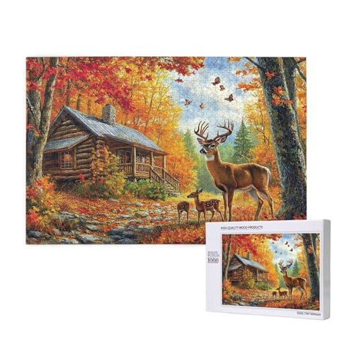 Puzzle Herbst,Puzzle 6000 Teile Tier Holzpuzzle Erwachsene mit Geschenkbox und Poster,Schwieriges,Unterhaltsames,Herausforderndes,Geeignet für Anfänger ab 14 Jahren,Geschenke für Männer/Frauen M-337 von Yeogcohe