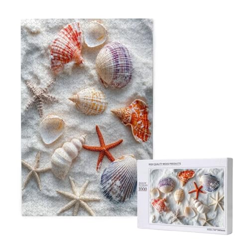 Puzzle Hülse,Puzzle 1000 Teile Strand Holzpuzzle Erwachsene mit Geschenkbox und Poster,Schwieriges,Unterhaltsames,Herausforderndes,Geeignet für Anfänger ab 14 Jahren,Geschenke für Männer/Frauen M-1873 von Yeogcohe