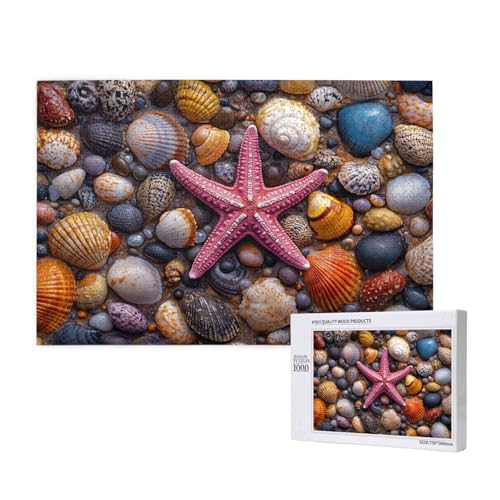 Puzzle Hülse,Puzzle 2000 Teile Seestern Holzpuzzle Erwachsene mit Geschenkbox und Poster,Schwieriges,Unterhaltsames,Herausforderndes,Geeignet für Anfänger ab 14 Jahren,Geschenke für Frauen M-895 von Yeogcohe