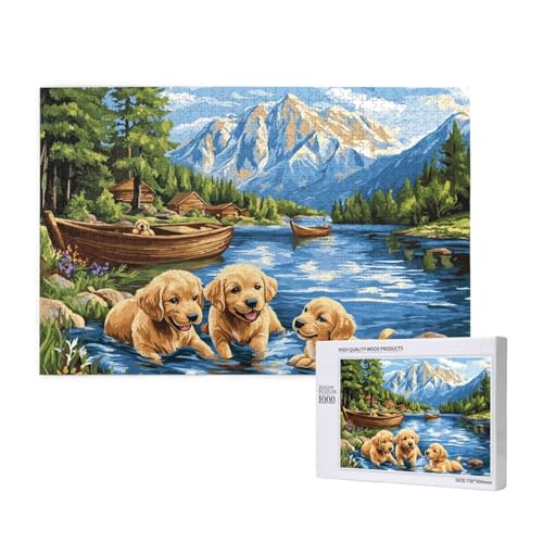 Puzzle Hund,Puzzle 6000 Teile Landschaft Holzpuzzle Erwachsene mit Geschenkbox und Poster,Schwieriges,Unterhaltsames,Herausforderndes,Geeignet für Anfänger ab 14 Jahren,Geschenke für Frauen M-473 von Yeogcohe