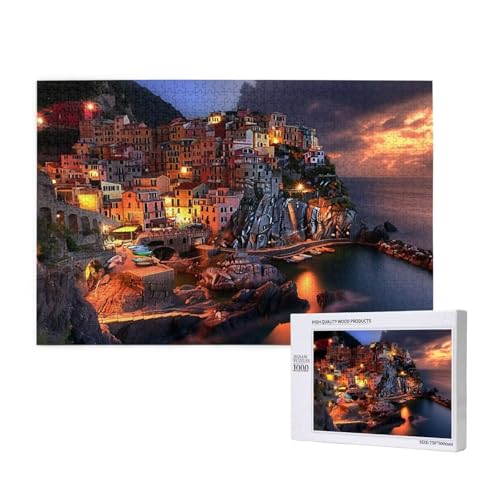Puzzle Italien,Puzzle 1000 Teile Landschaft Holzpuzzle Erwachsene mit Geschenkbox,Schwieriges,Unterhaltsames,Herausforderndes,Geeignet für Anfänger ab 14 Jahren,Geschenke für Männer/Frauen M-664 von Yeogcohe