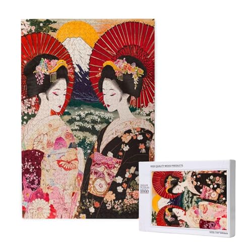 Puzzle Japan,Puzzle 2000 Teile Frau Holzpuzzle Erwachsene mit Geschenkbox und Poster,Schwieriges,Unterhaltsames,Herausforderndes,Geeignet für Anfänger ab 14 Jahren,Geschenke für Männer/Frauen M-1740 von Yeogcohe