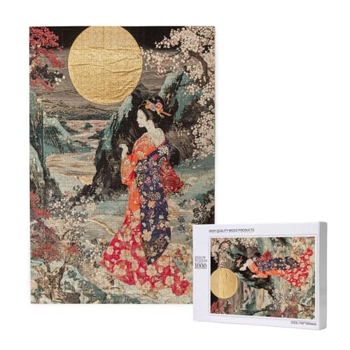 Puzzle Japan,Puzzle 300 Teile Frau Holzpuzzle Erwachsene mit Geschenkbox und Poster,Schwieriges, Unterhaltsames, Herausforderndes, Geeignet für Anfänger ab 14 Jahren,Geschenke für Männer/Frauen M-1807 von Yeogcohe