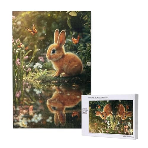 Puzzle Kaninchen,Puzzle 4000 Teile Schmetterling Holzpuzzle Erwachsene mit Geschenkbox,Schwieriges,Unterhaltsames,Herausforderndes,Geeignet für Anfänger ab 14 Jahren,Geschenke für Männer/Frauen M-1836 von Yeogcohe