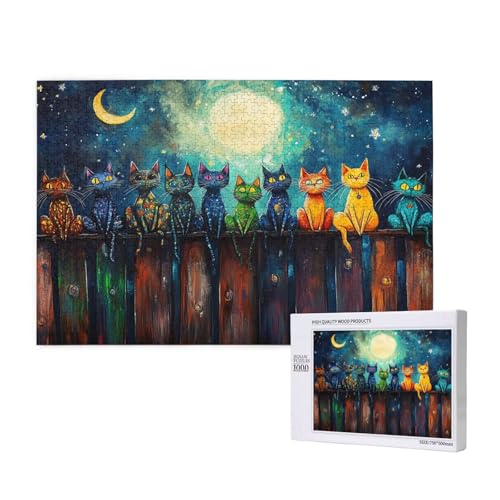 Puzzle Karikatur,Puzzle 4000 Teile Katze Holzpuzzle Erwachsene mit Geschenkbox und Poster,Schwieriges,Unterhaltsames,Herausforderndes,Geeignet für Anfänger ab 14 Jahren,Geschenke für Frauen M-562 von Yeogcohe
