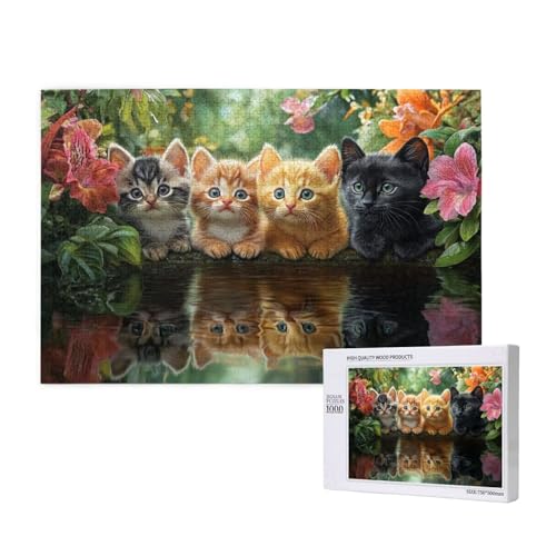 Puzzle Katze,Puzzle 1000 Teile Niedlich Holzpuzzle Erwachsene mit Geschenkbox und Poster,Schwieriges,Unterhaltsames,Herausforderndes,Geeignet für Anfänger ab 14 Jahren,Geschenke für Frauen M-171 Puzzle Katze,Puzzle 1000 Teile Niedlich Holzpuzzle Erwachsene mit Geschenkbox und Poster,Schwieriges,Unterhaltsames,Herausforderndes,Geeignet für Anfänger ab 14 Jahren,Geschenke für Frauen M-171 von Yeogcohe