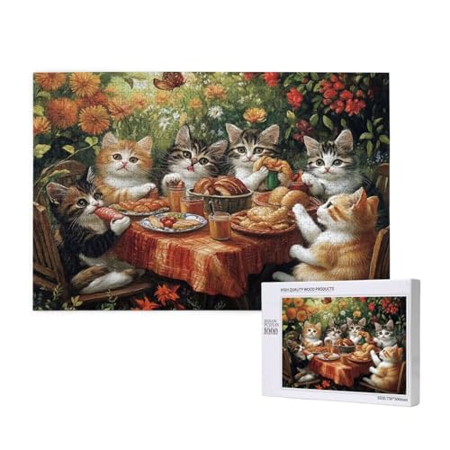 Puzzle Katze,Puzzle 1000 Teile Tier Holzpuzzle Erwachsene mit Geschenkbox und Poster,Schwieriges, Unterhaltsames, Herausforderndes, Geeignet für Anfänger ab 14 Jahren,Geschenke für Männer/Frauen M-92 Puzzle Katze,Puzzle 1000 Teile Tier Holzpuzzle Erwachsene mit Geschenkbox und Poster,Schwieriges, Unterhaltsames, Herausforderndes, Geeignet für Anfänger ab 14 Jahren,Geschenke für Männer/Frauen M-92 von Yeogcohe