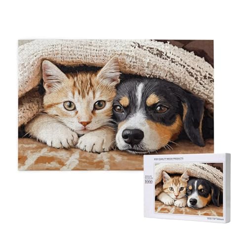 Puzzle Katze,Puzzle 2000 Teile Hund Holzpuzzle Erwachsene mit Geschenkbox und Poster,Schwieriges, Unterhaltsames, Herausforderndes, Geeignet für Anfänger ab 14 Jahren,Geschenke für Männer/Frauen M-453 von Yeogcohe