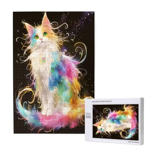 Puzzle Katze,Puzzle 2000 Teile Tier Holzpuzzle Erwachsene mit Geschenkbox und Poster,Schwieriges,Unterhaltsames,Herausforderndes,Geeignet für Anfänger ab 14 Jahren,Geschenke für Männer/Frauen M-1104 von Yeogcohe