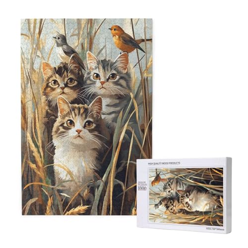 Puzzle Katze,Puzzle 2000 Teile Tier Holzpuzzle Erwachsene mit Geschenkbox und Poster,Schwieriges,Unterhaltsames,Herausforderndes,Geeignet für Anfänger ab 14 Jahren,Geschenke für Männer/Frauen M-1215 von Yeogcohe