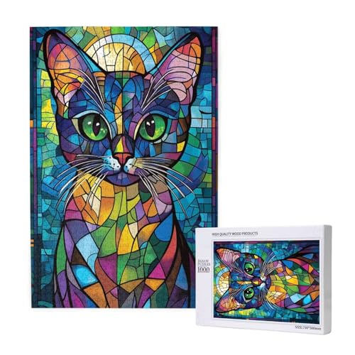 Puzzle Katze,Puzzle 4000 Teile Abstrakt Holzpuzzle Erwachsene mit Geschenkbox und Poster,Schwieriges,Unterhaltsames,Herausforderndes,Geeignet für Anfänger ab 14 Jahren,Geschenke für Frauen M-1123 von Yeogcohe