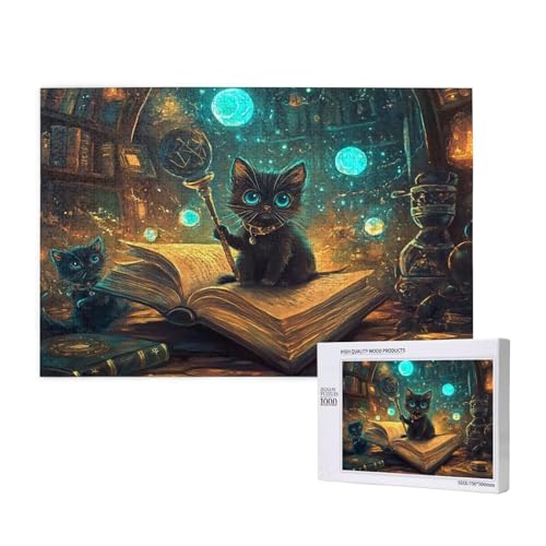 Puzzle Katze,Puzzle 4000 Teile Karikatur Holzpuzzle Erwachsene mit Geschenkbox und Poster,Schwieriges,Unterhaltsames,Herausforderndes,Geeignet für Anfänger ab 14 Jahren,Geschenke für Frauen M-617 von Yeogcohe