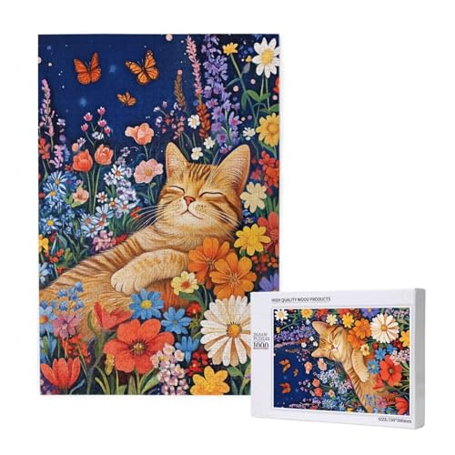 Puzzle Katze,Puzzle 6000 Teile Blume Holzpuzzle Erwachsene mit Geschenkbox und Poster,Schwieriges,Unterhaltsames,Herausforderndes,Geeignet für Anfänger ab 14 Jahren,Geschenke für Männer/Frauen M-1461 von Yeogcohe